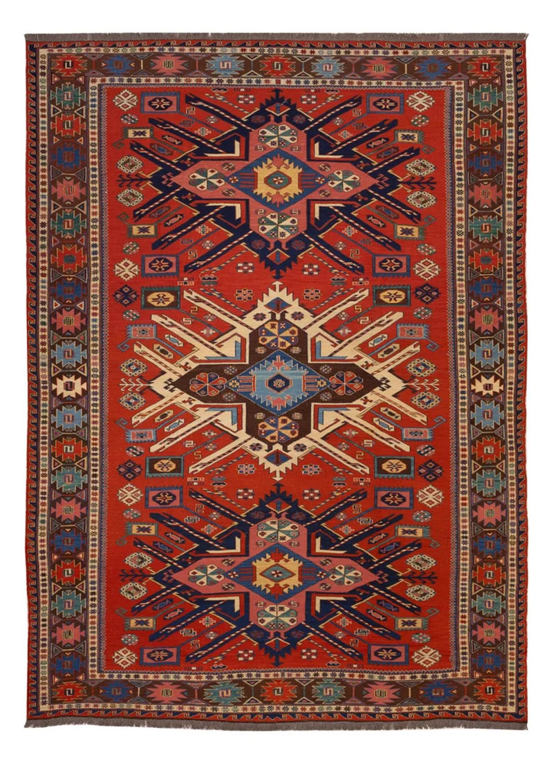 Kelim Afghan Teppich 198x282cm - rot