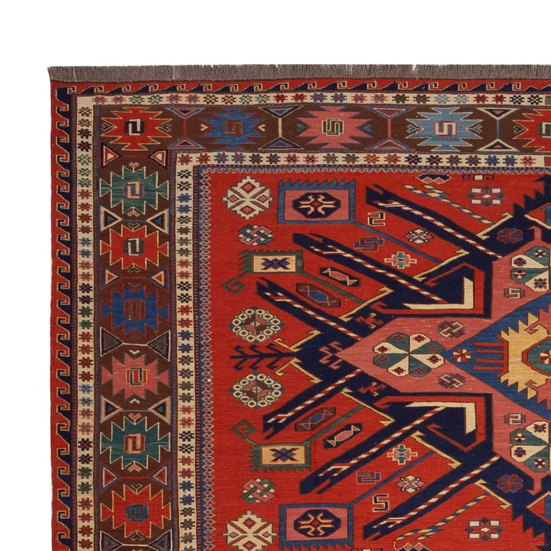 Kelim Afghan Teppich 198x282cm - rot