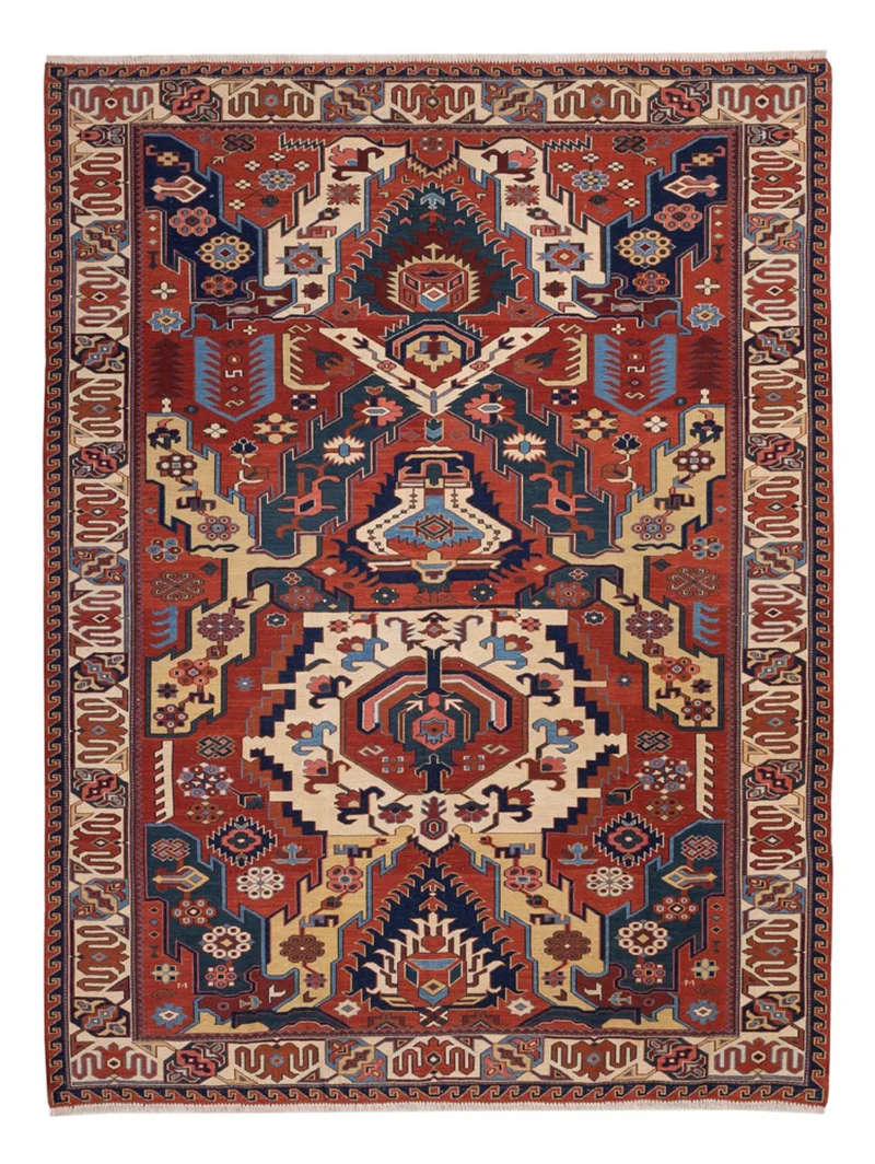 Kelim Afghan Teppich 194x256cm - mehrfarbig