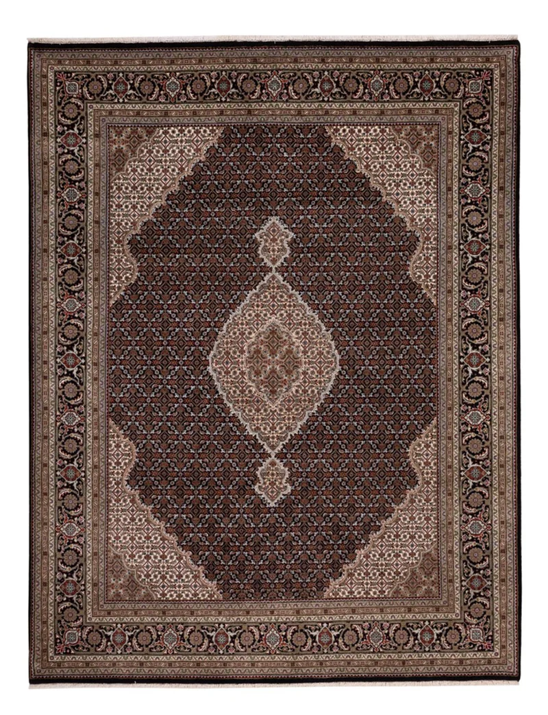 Indo Täbriz Teppich 203x259cm - Orientteppich - dunkelbeige