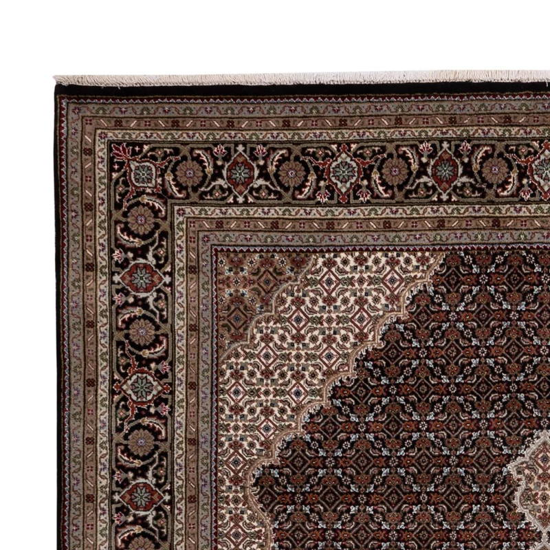 Indo Täbriz Teppich 203x259cm - Orientteppich - dunkelbeige