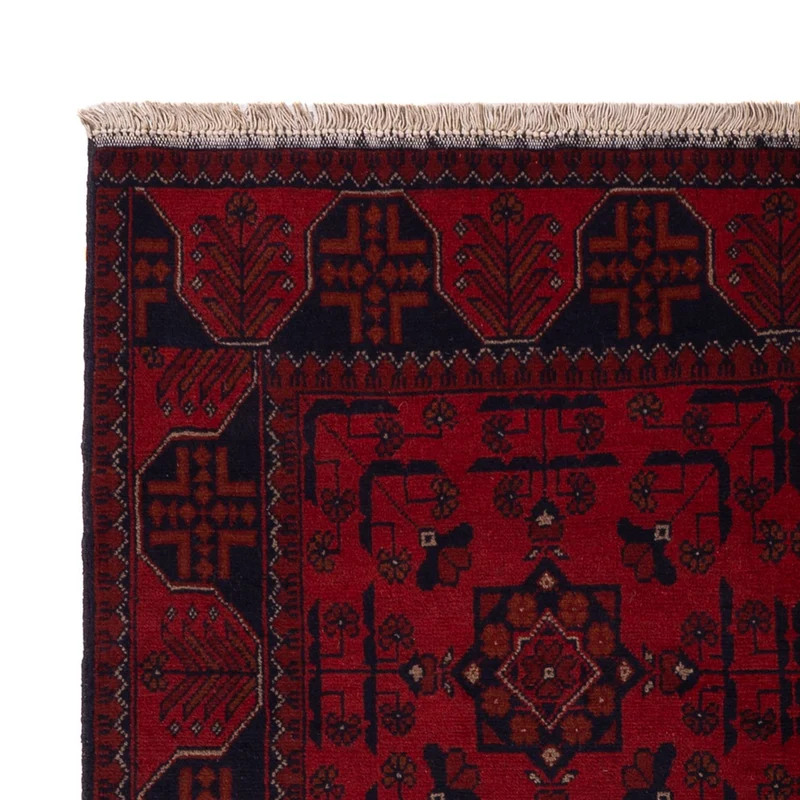 Afghan Teppich - Kunduz - 127 x 192 cm - dunkelrot
