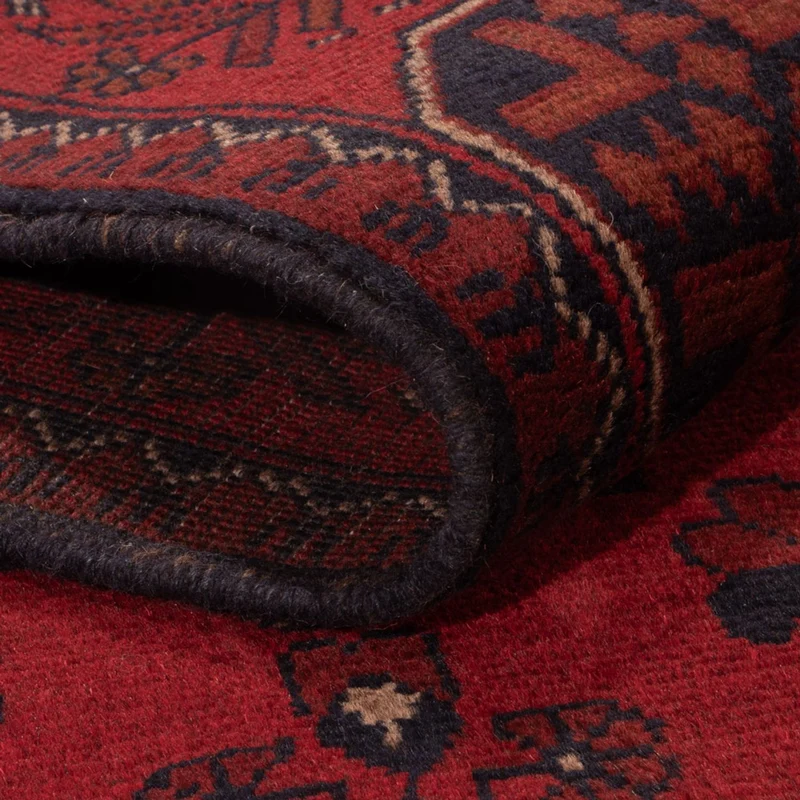 Afghan Teppich - Kunduz - 127 x 192 cm - dunkelrot