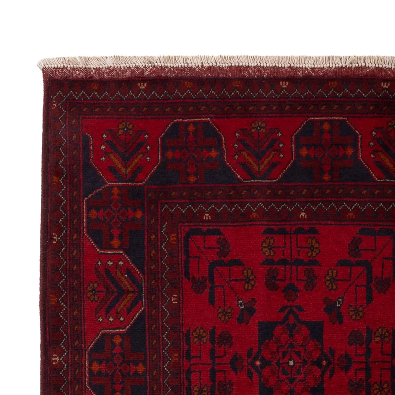 Afghan Teppich - Kunduz - 125 x 195 cm - dunkelrot
