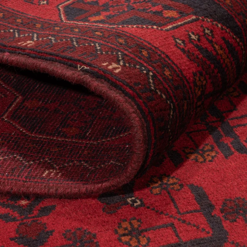 Afghan Teppich - Kunduz - 125 x 195 cm - dunkelrot