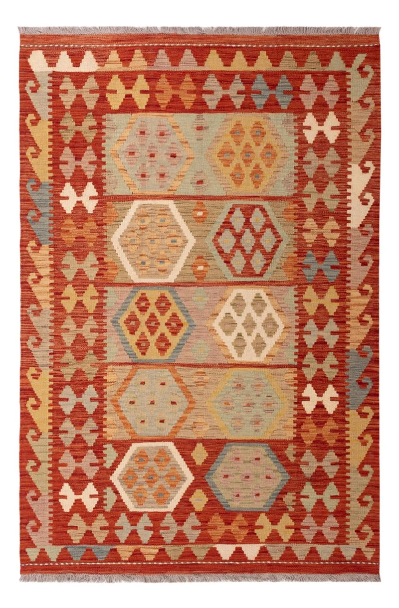 Kelim Maimene Teppich 122x185cm - mehrfarbig