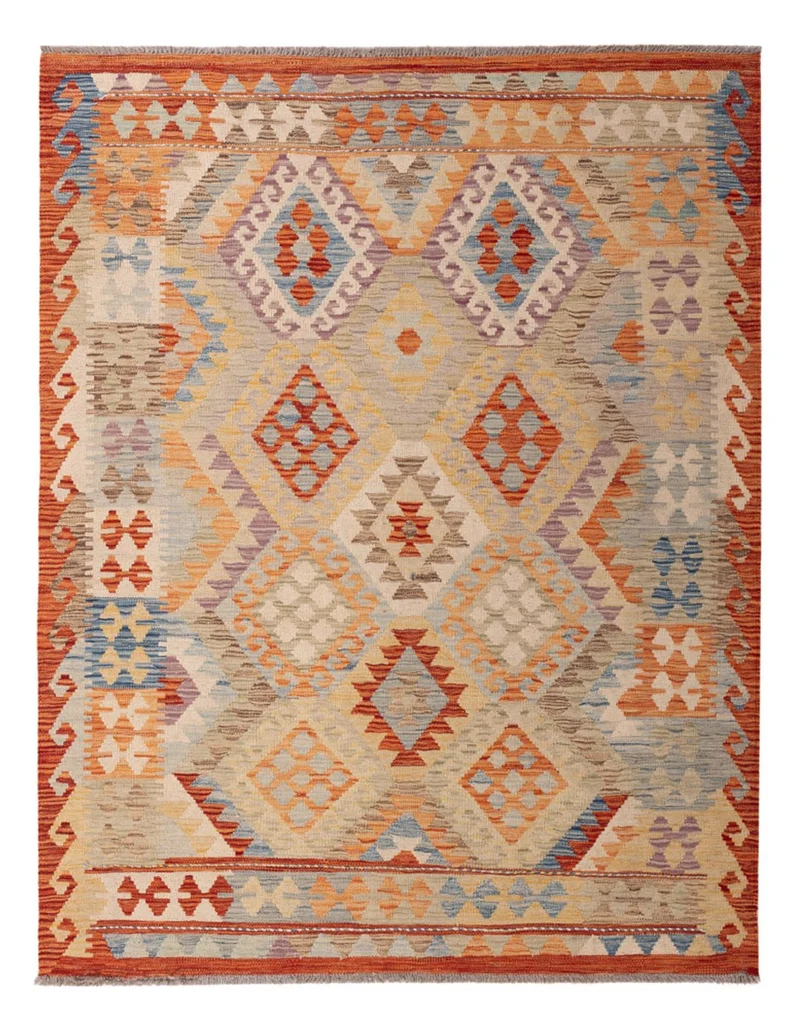 Kelim Maimene Teppich 132x170cm - mehrfarbig