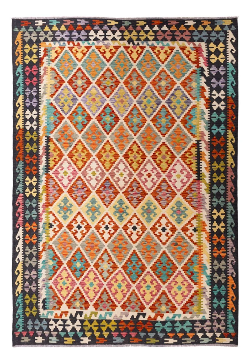 Kelim Maimene Teppich 204x295cm - mehrfarbig