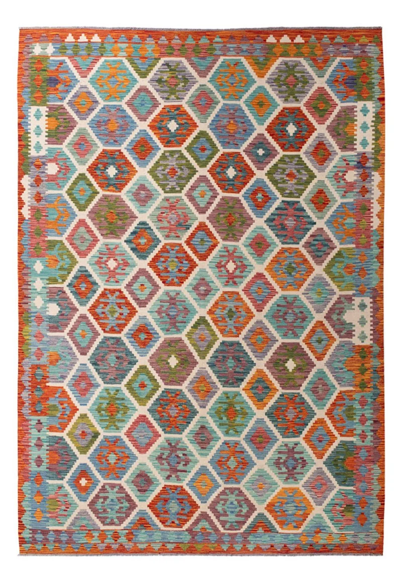 Kelim Maimene Teppich 204x296cm - mehrfarbig