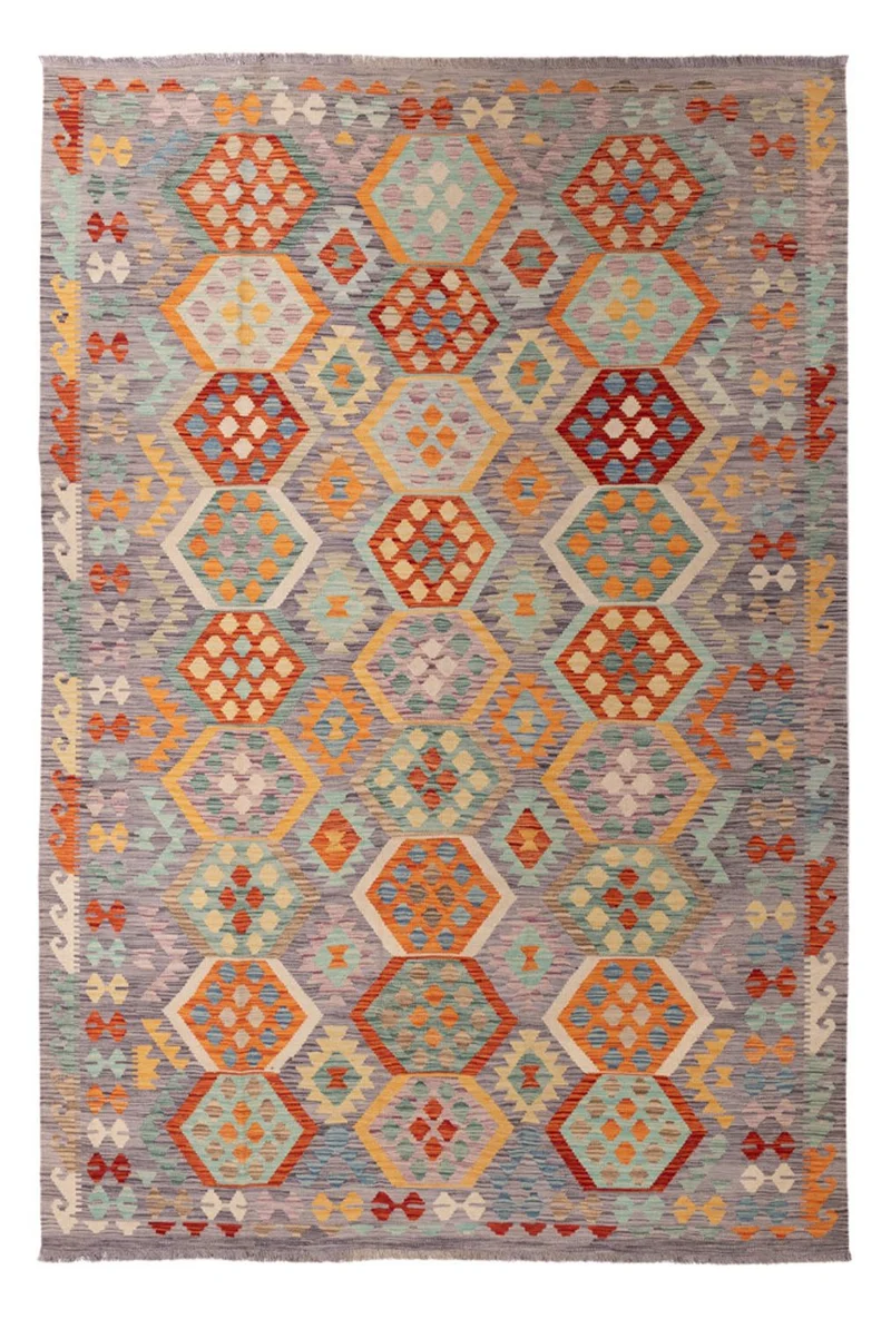 Kelim Maimene Teppich 200x296cm - mehrfarbig