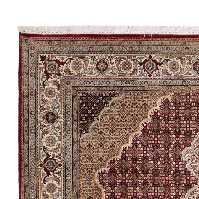 Indo Täbriz Teppich 198x255cm - Orientteppich - dunkelbeige