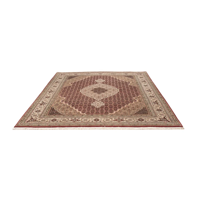 Indo Täbriz Teppich 198x255cm - Orientteppich - dunkelbeige