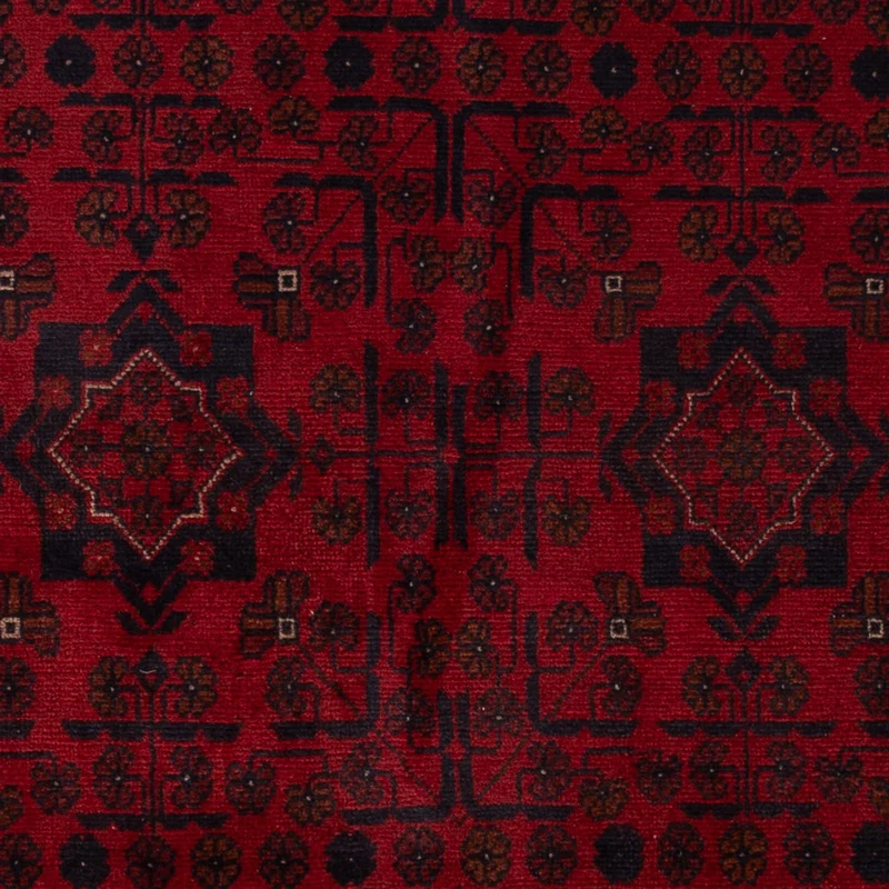 Afghan Teppich - Kunduz - 124 x 199 cm - dunkelrot