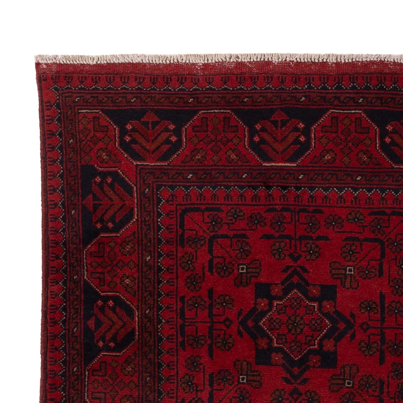 Afghan Teppich - Kunduz - 124 x 199 cm - dunkelrot