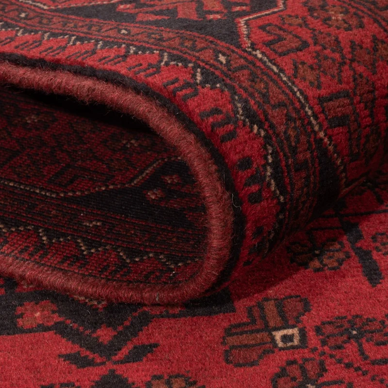 Afghan Teppich - Kunduz - 124 x 199 cm - dunkelrot