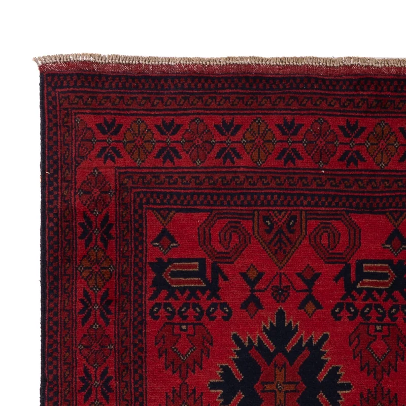 Afghan Teppich - Kunduz - 123 x 199 cm - dunkelrot