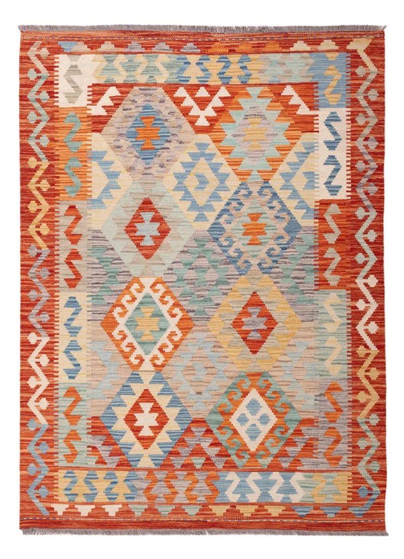 Kelim Maimene Teppich 128x177cm - mehrfarbig