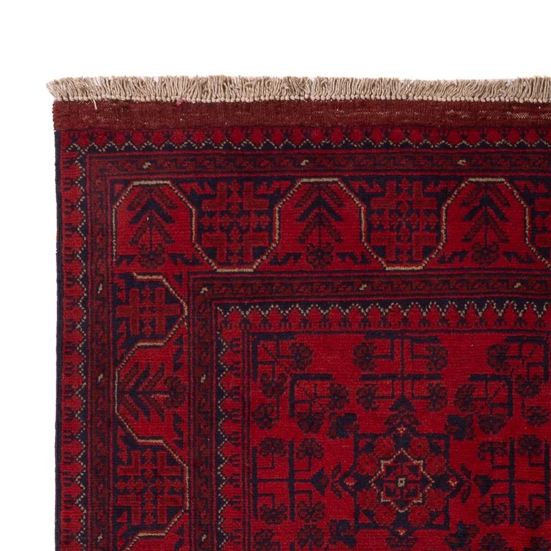 Afghan Teppich - Kunduz - 124 x 193 cm - dunkelrot