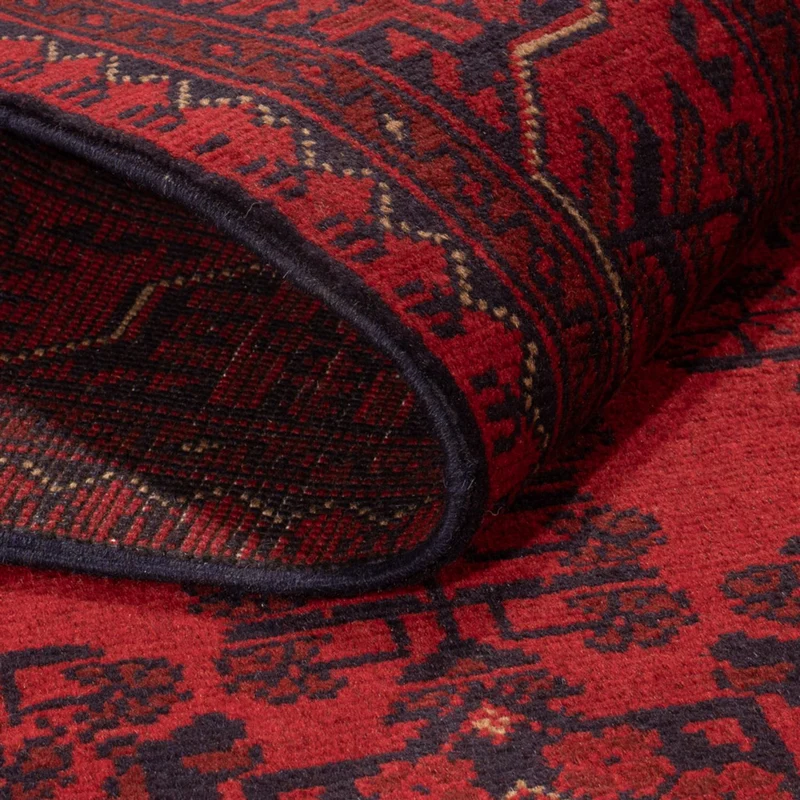 Afghan Teppich - Kunduz - 124 x 193 cm - dunkelrot