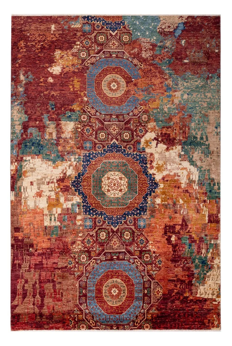 Designer Teppich 204x307cm - mehrfarbig