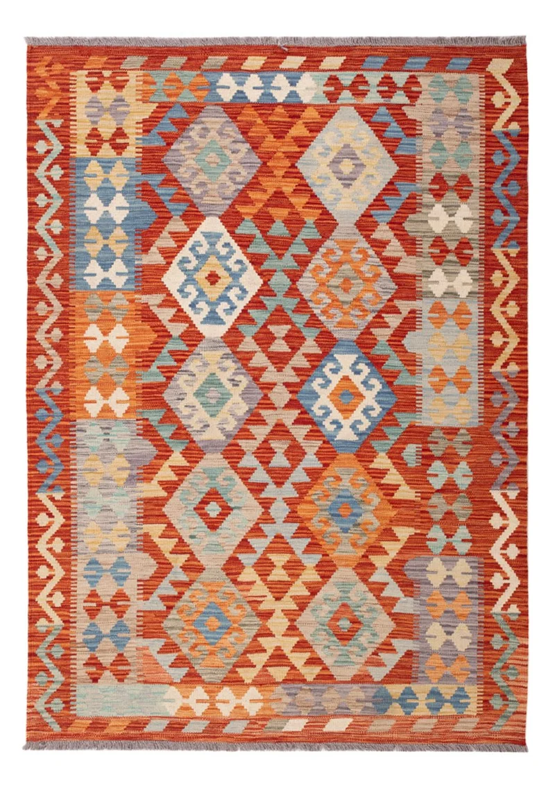 Kelim Maimene Teppich 126x174cm - mehrfarbig