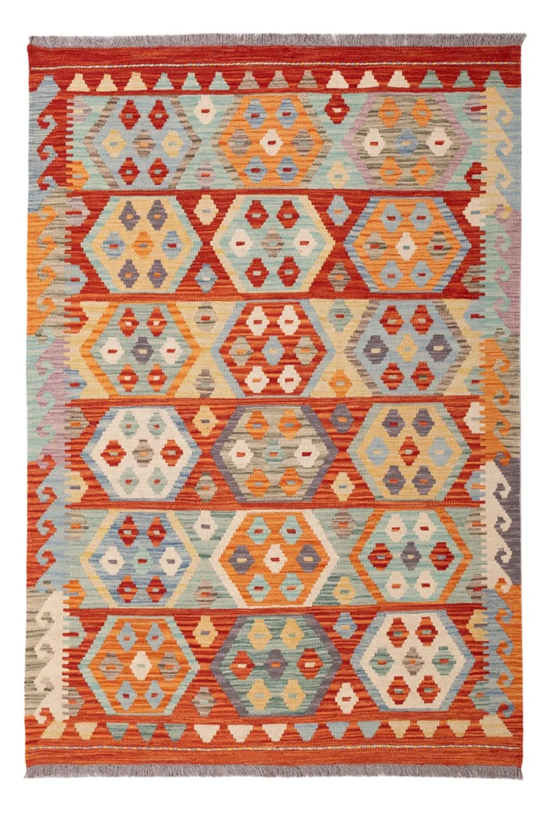 Kelim Maimene Teppich 123x176cm - mehrfarbig