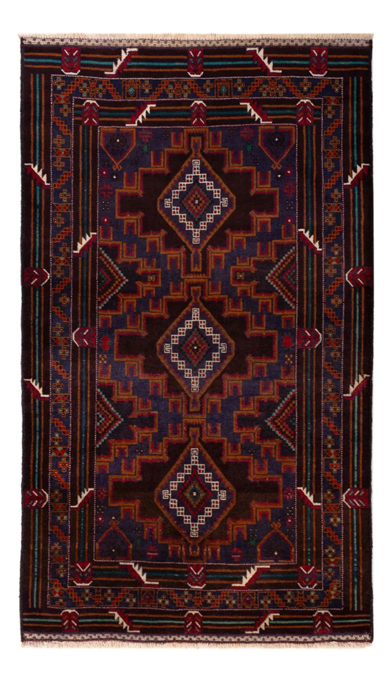 Belutsch Teppich 119x208cm - Orientteppich - dunkelrot