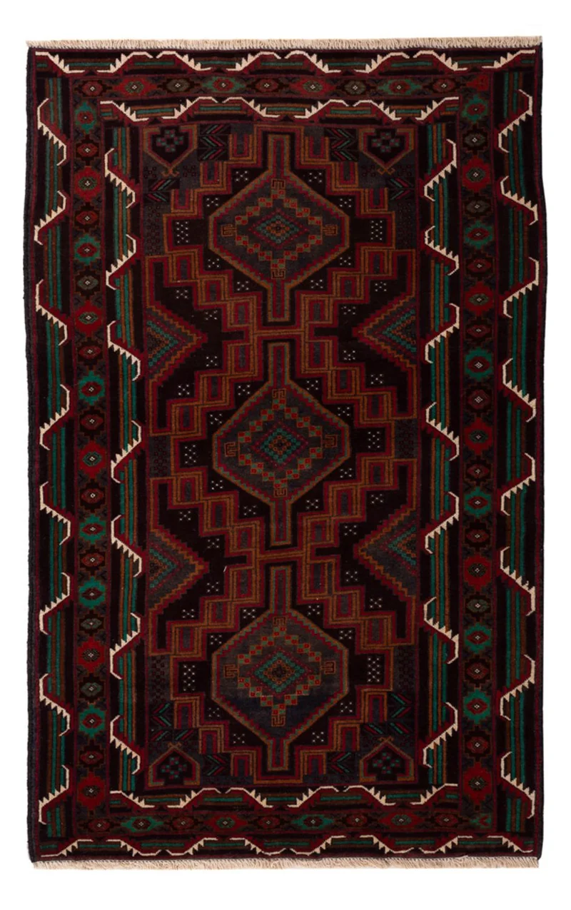 Belutsch Teppich 114x183cm - Orientteppich - dunkelrot
