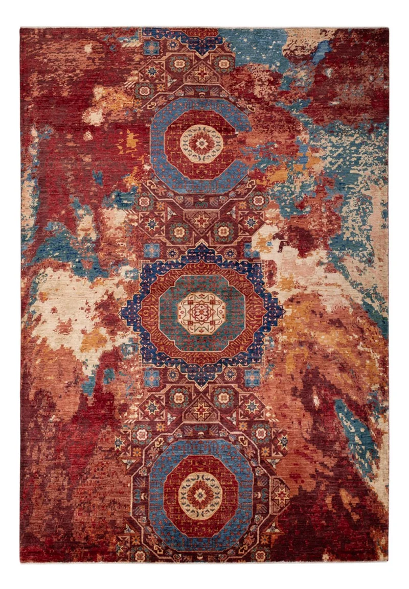 Designer Teppich 201x297cm - mehrfarbig