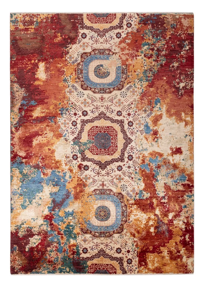 Designer Teppich 204x294cm - mehrfarbig