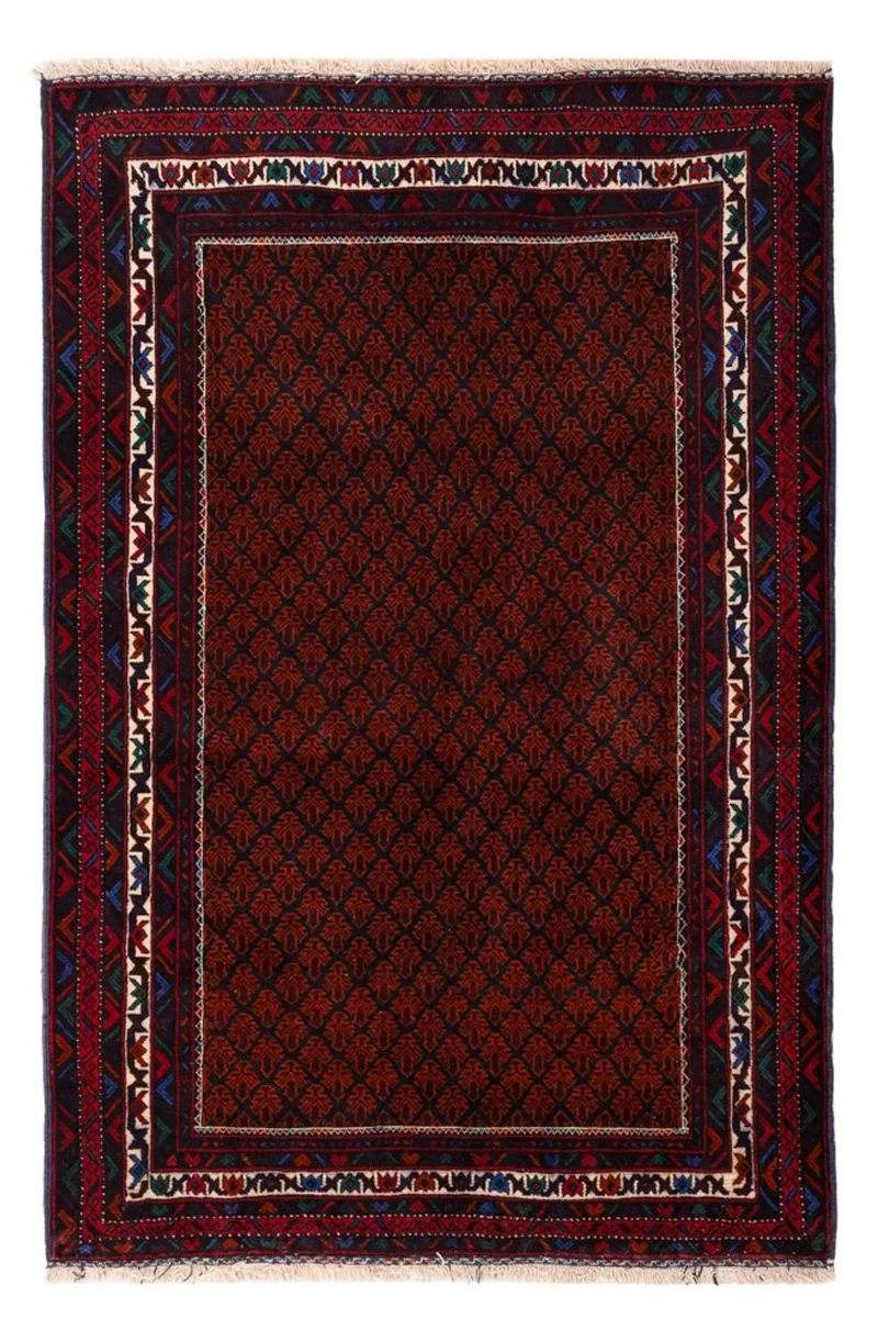 Belutsch Teppich 123x188cm - Orientteppich - dunkelrot