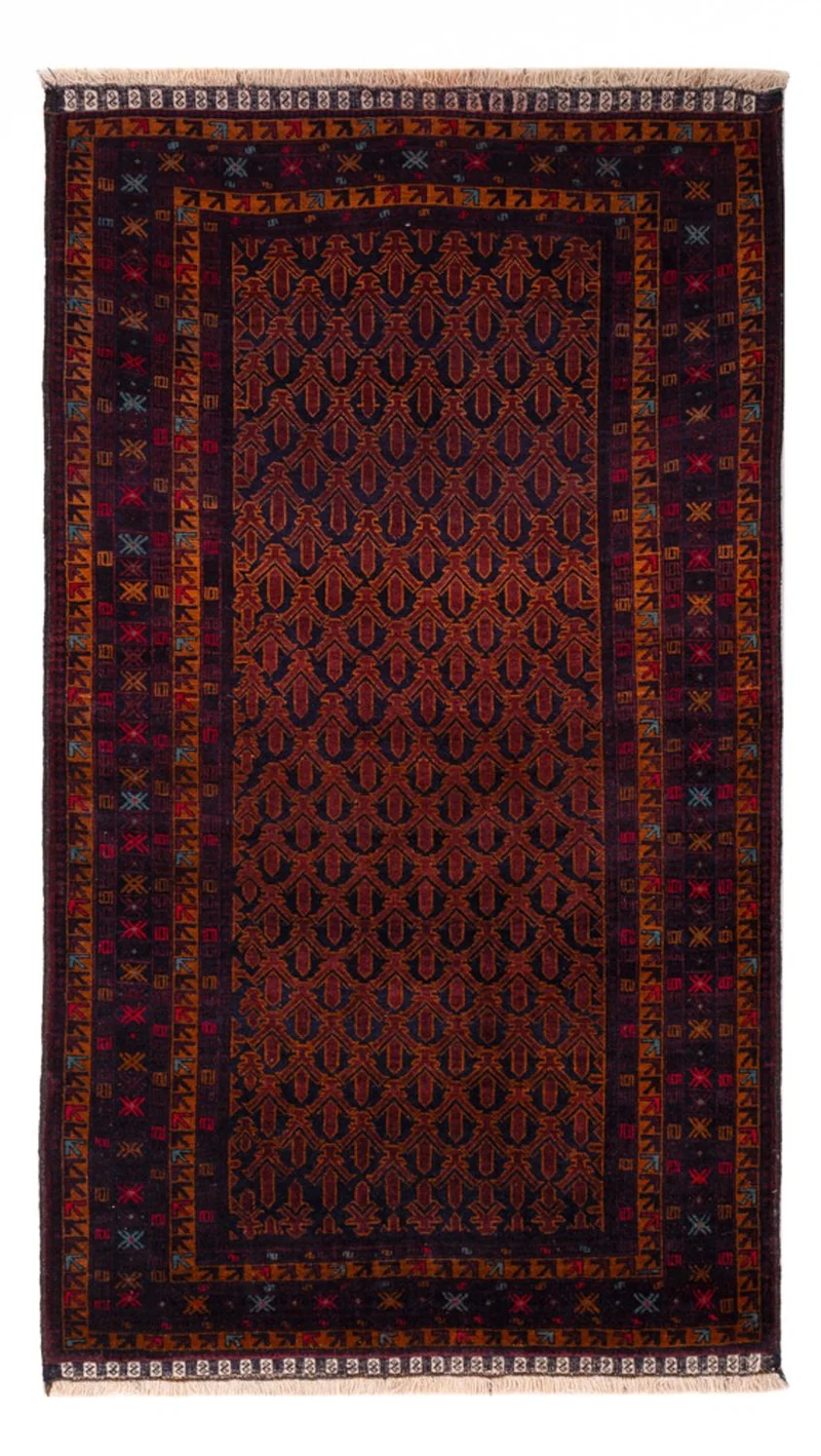 Belutsch Teppich 114x200cm - Orientteppich - dunkelrot