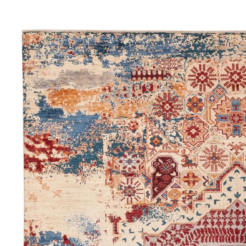 Designer Teppich 206x276cm - mehrfarbig