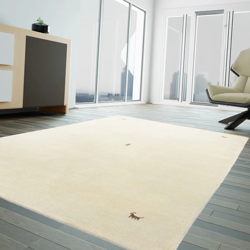 Gabbeh Teppich Softy 250x300cm - Wollteppich - beige
