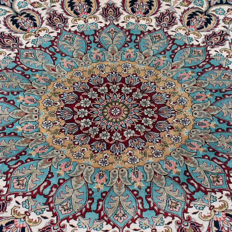 China Seide Teppich 370x552cm - Orientteppich - dunkelblau