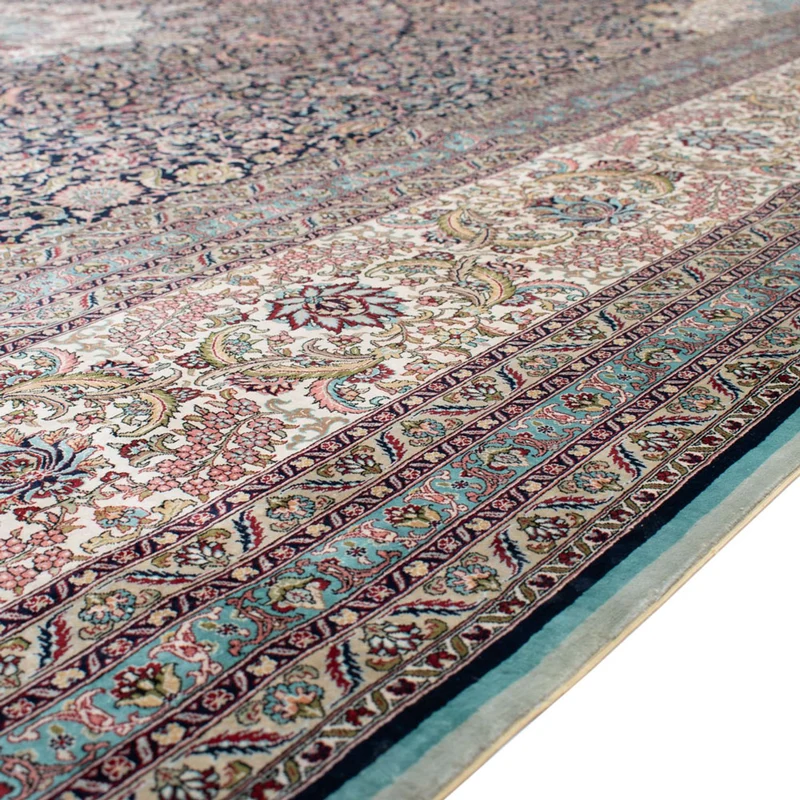China Seide Teppich 370x552cm - Orientteppich - dunkelblau