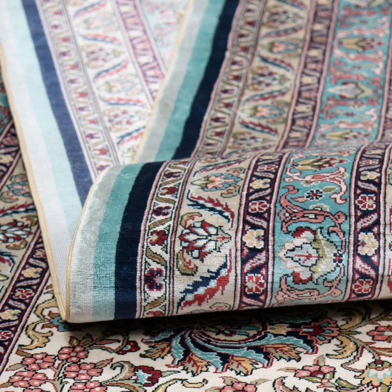 China Seide Teppich 370x552cm - Orientteppich - dunkelblau