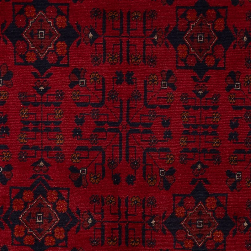 Afghan Teppich - Kunduz - 130 x 201 cm - dunkelrot