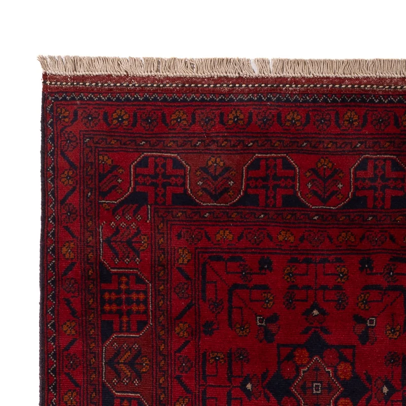 Afghan Teppich - Kunduz - 130 x 201 cm - dunkelrot