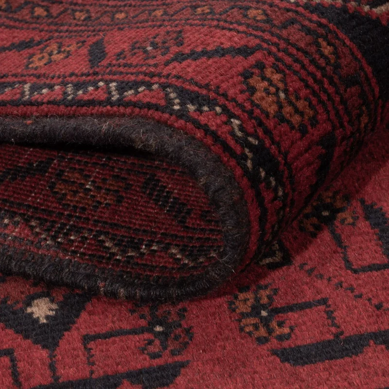 Afghan Teppich - Kunduz - 130 x 201 cm - dunkelrot