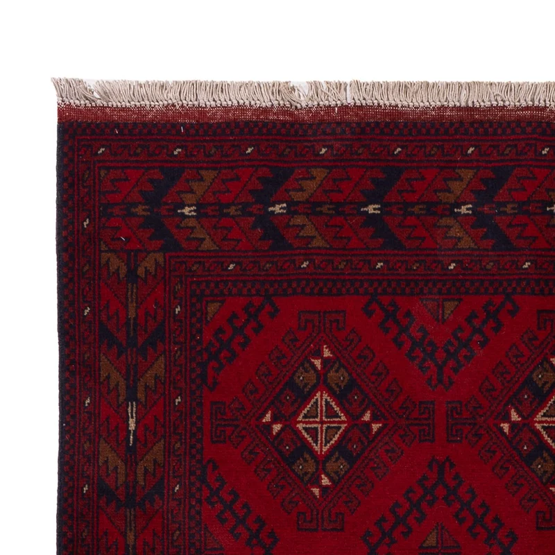 Afghan Teppich - Kunduz - 129 x 196 cm - dunkelrot