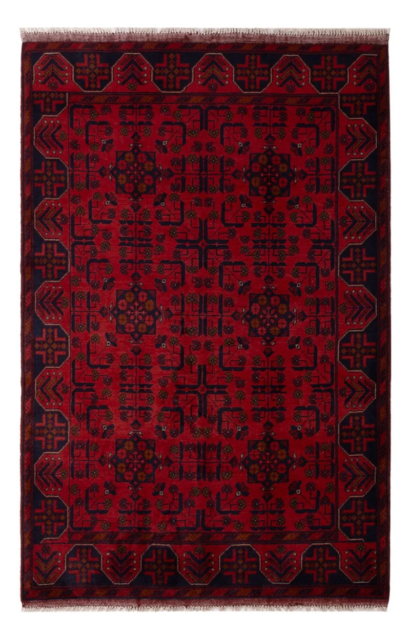 Khal Mohammadi Teppich 130x196cm - Orientteppich - dunkelrot