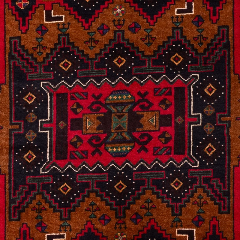 Belutsch Teppich - 117 x 195 cm - dunkelrot