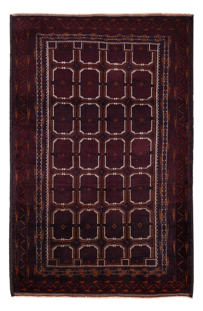 Belutsch Teppich 130x207cm - Orientteppich - dunkelbraun