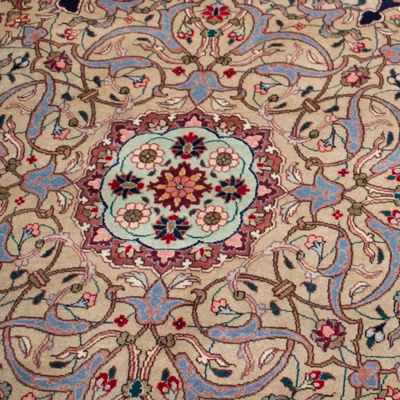 Täbriz - 50 Raj Teppich 352x517cm - Perserteppich - dunkelblau