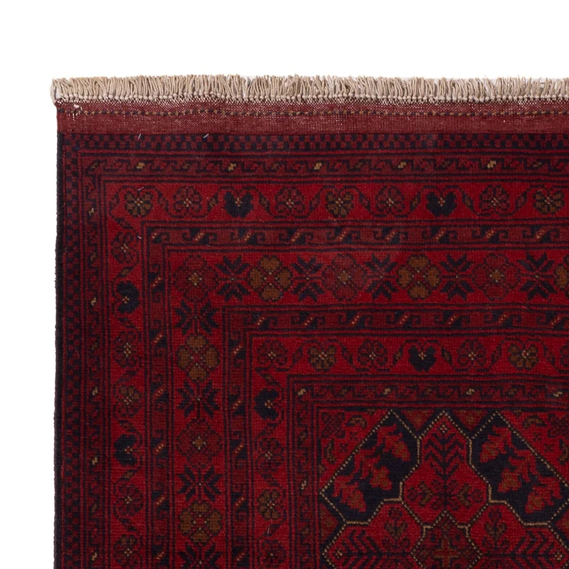 Afghan Teppich - Kunduz - 128 x 201 cm - dunkelrot