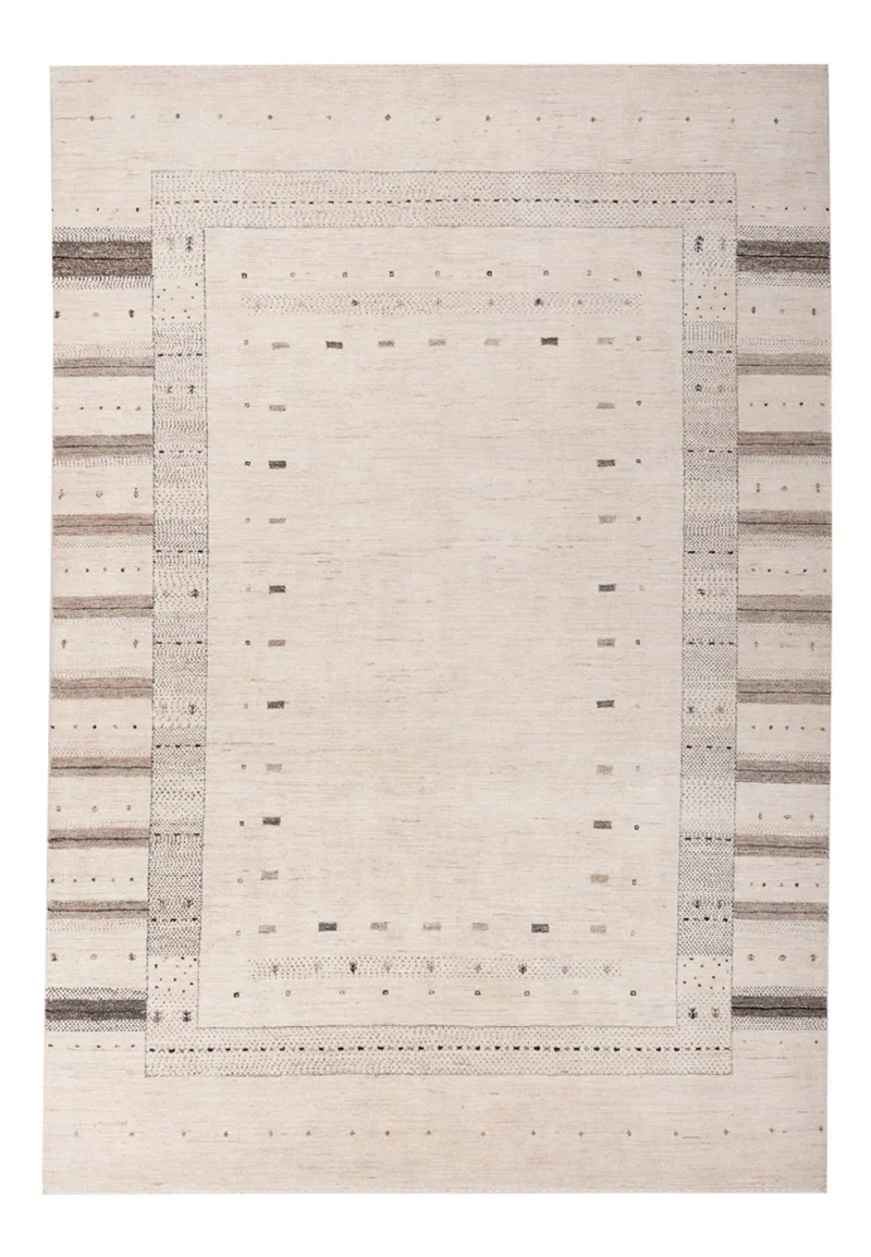 Indo Loribaft Teppich 202x302cm - Wollteppich - creme