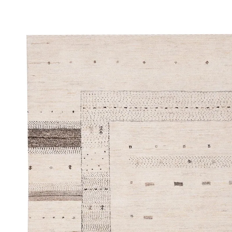 Indo Loribaft Teppich 202x302cm - Wollteppich - creme
