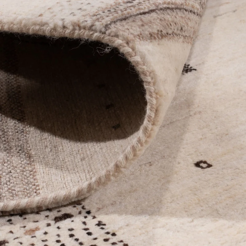 Indo Loribaft Teppich 202x302cm - Wollteppich - creme