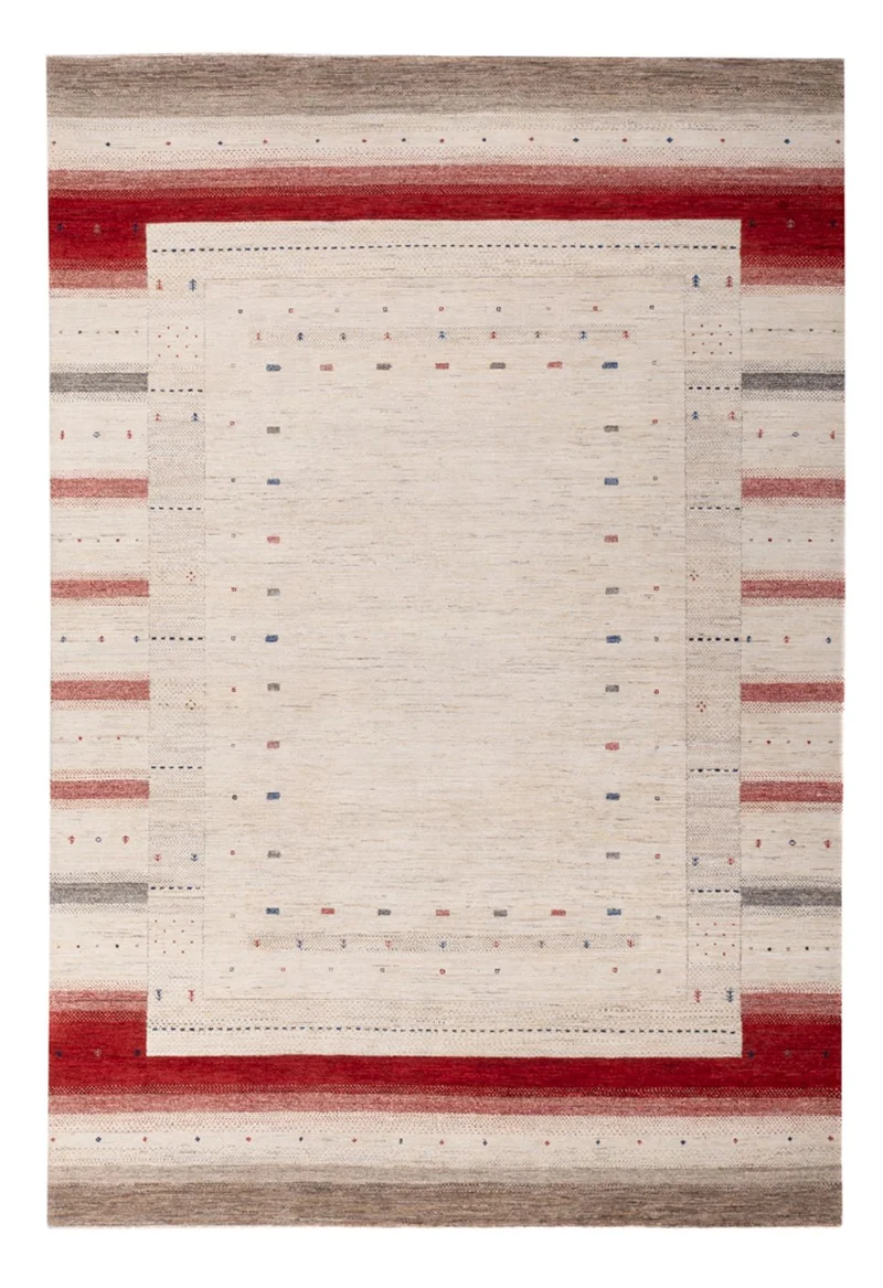 Indo Loribaft Teppich 202x306cm - Wollteppich - creme